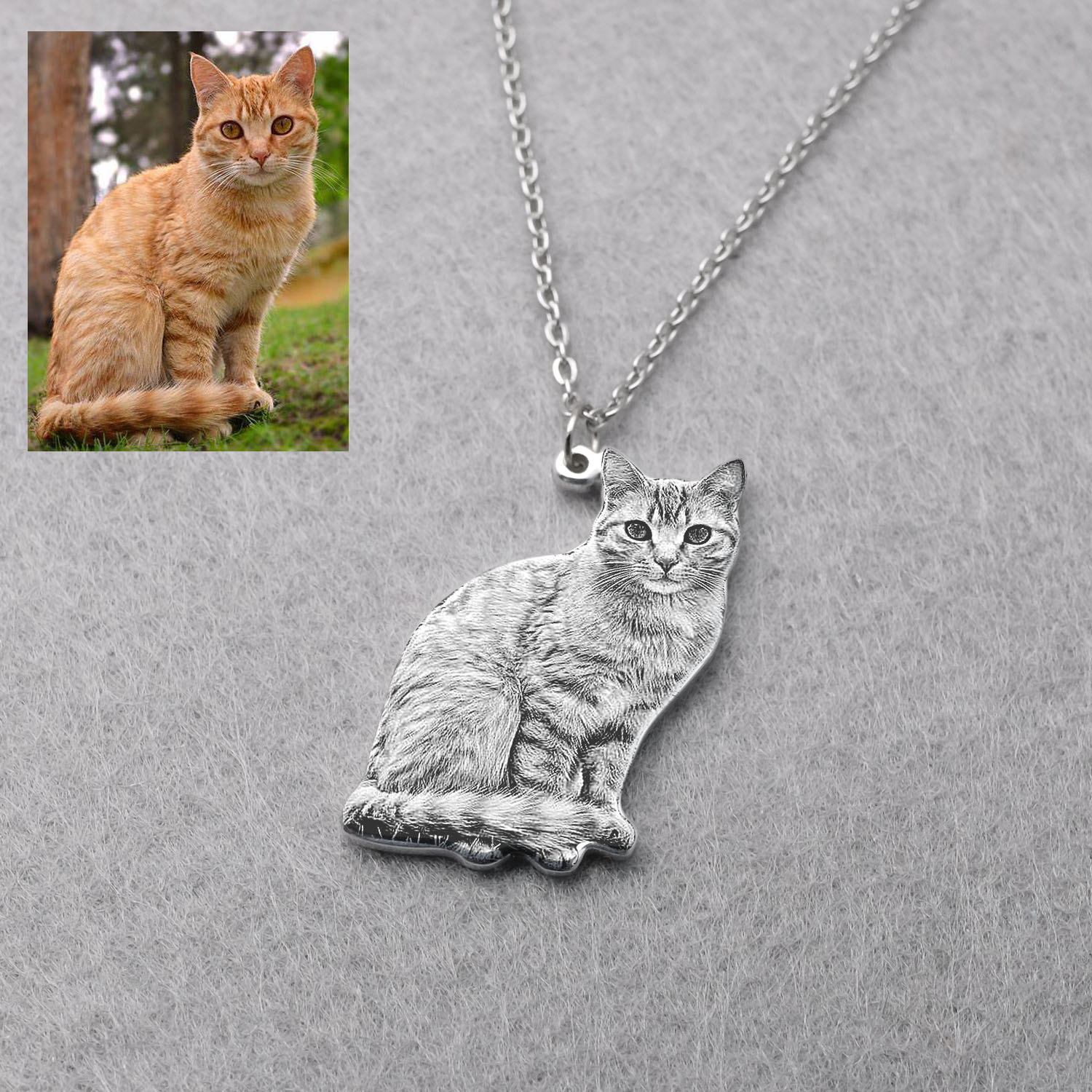 Pet Portrait Custom - Kişiye Özel Evcil Hayvan Fotoğraf Kolyesi,