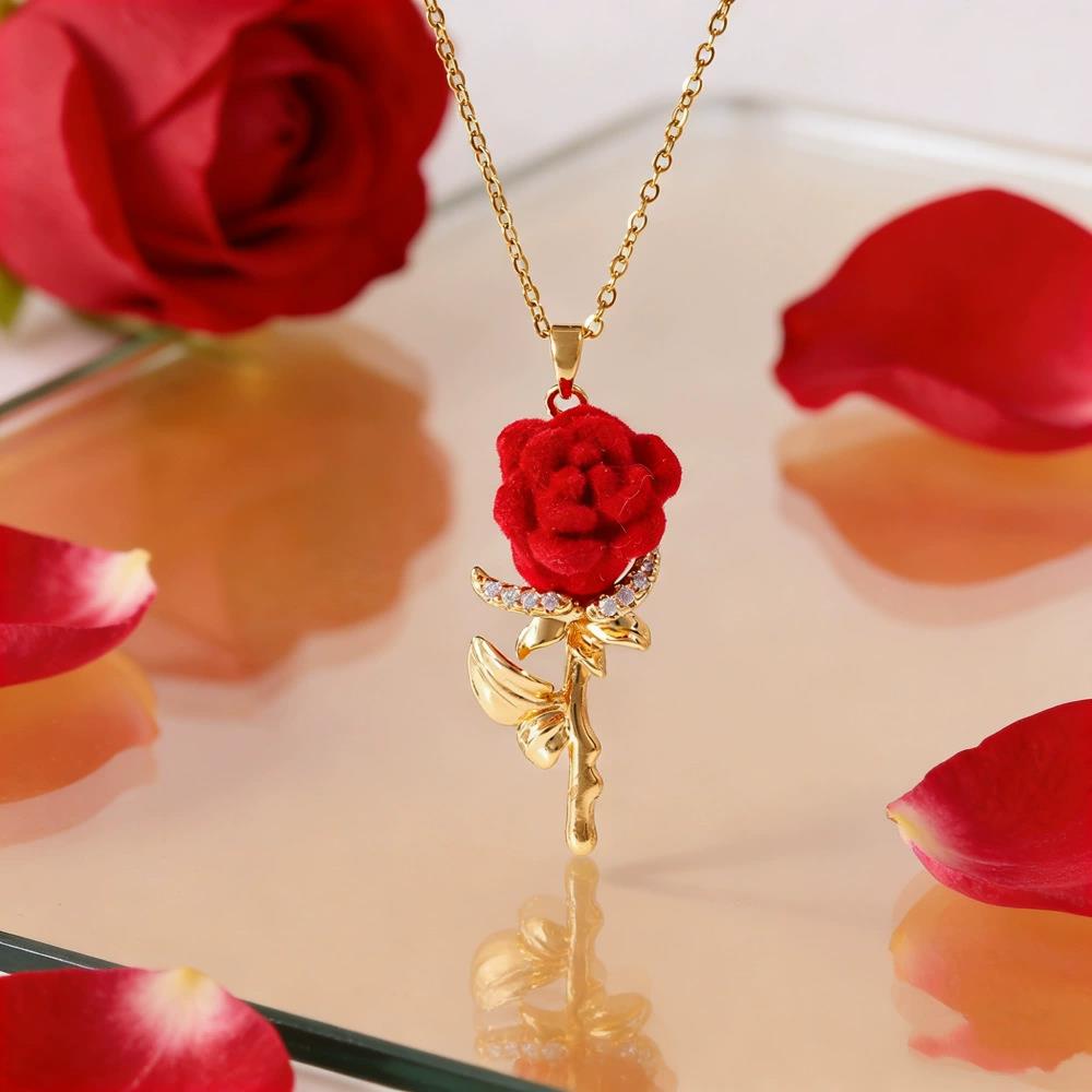 Birth Flower Necklace - Fransız Tarzı Kadın Gül Kolyesi -