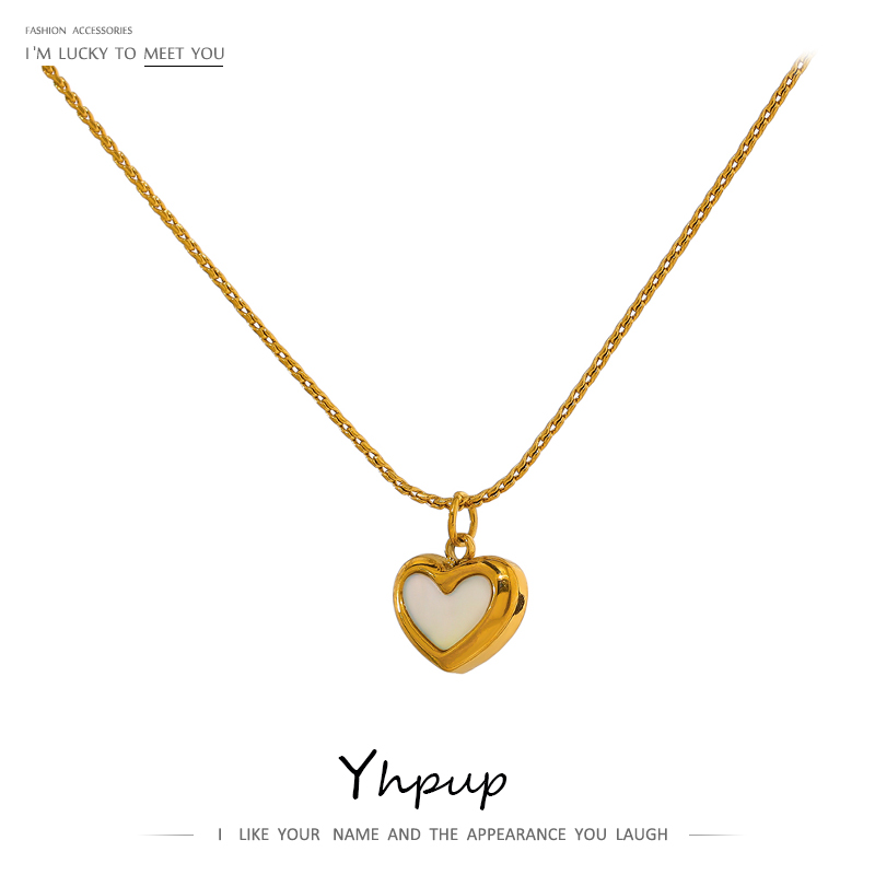 Birth Flower Necklace - Yhpup Sevimli Kalp Doğal Kabuk Kolye